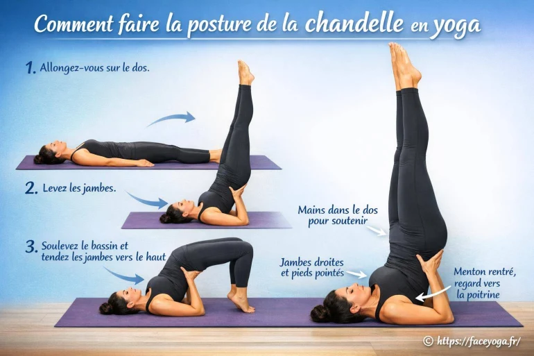 Comment faire la posture de la chandelle en yoga étape par étape