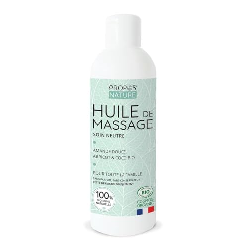 Huile de massage neutre Bio - 4 huiles végétales Bio - Amand