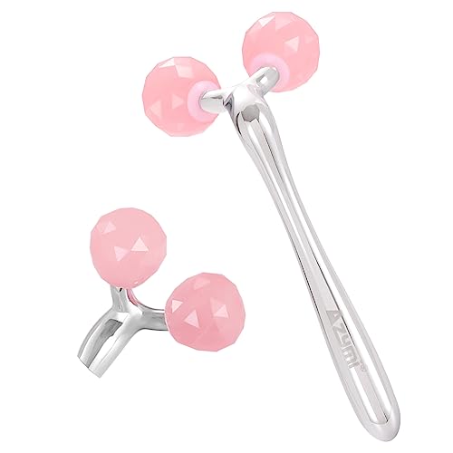 Rouleau de massage 3D en quartz rose, rouleau de massage fac