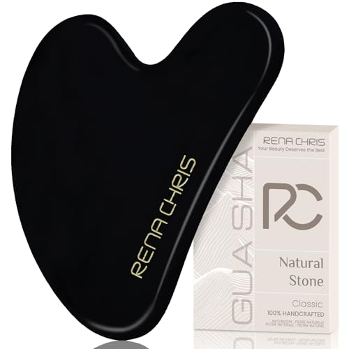 Rena Chris gua Visage, Pierre Gua Sha en Obsidienne Naturell