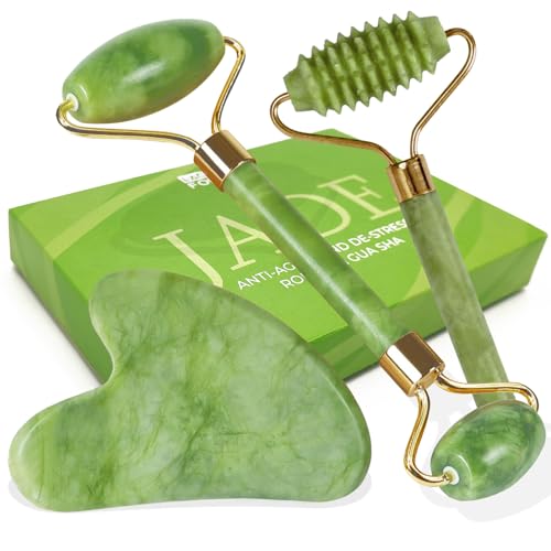 LAC FOR YOU Gua Sha Visage et Rouleau de Jade - 2 Rouleau de
