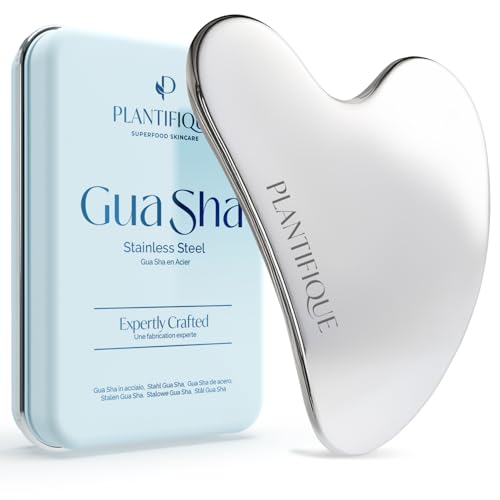 PLANTIFIQUE Gua Sha Métal pour Skincare et Massage du Visage