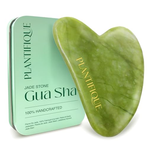PLANTIFIQUE Jade Guasha Visage pour Massage Lymphatique et C