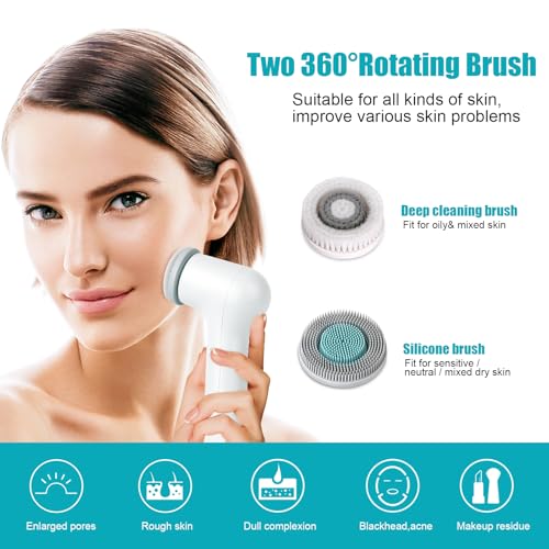 MYCARBON Brosse Nettoyante Visage Electrique IPX7 Etanche Mi